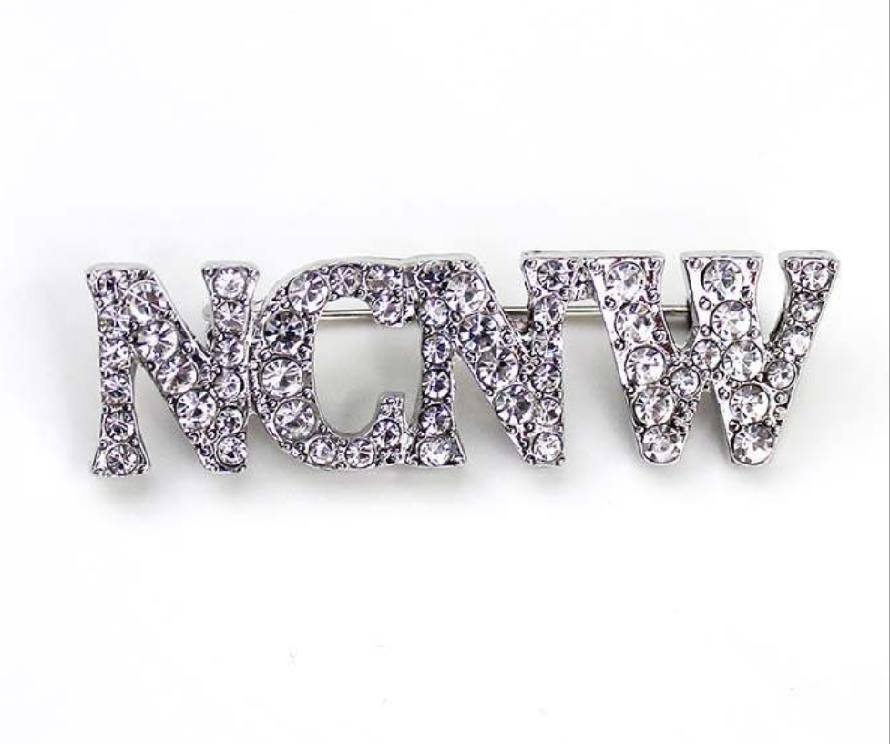 NCNW Pin (brooch) Rhinestone - Silver or Gold