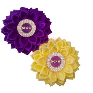 Deluxe Fancy Flower Brooch - Purple or Yellow