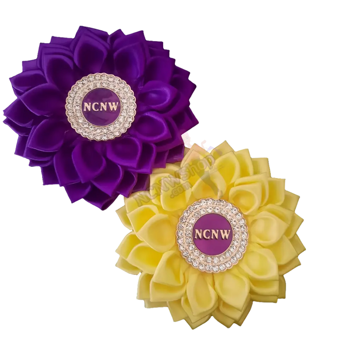 Deluxe Fancy Flower Brooch - Purple or Yellow