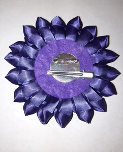 Deluxe Fancy Flower Brooch - Purple or Yellow